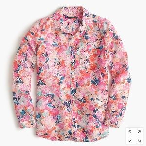 J. Crew Floral Blouse - Pink and Blue